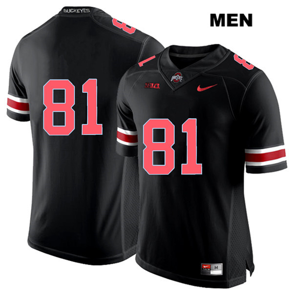 Ohio State Buckeyes Men's Jake Hausmann #81 Red Number Black Authentic Nike No Name College NCAA Stitched Football Jersey EX19Z63AI